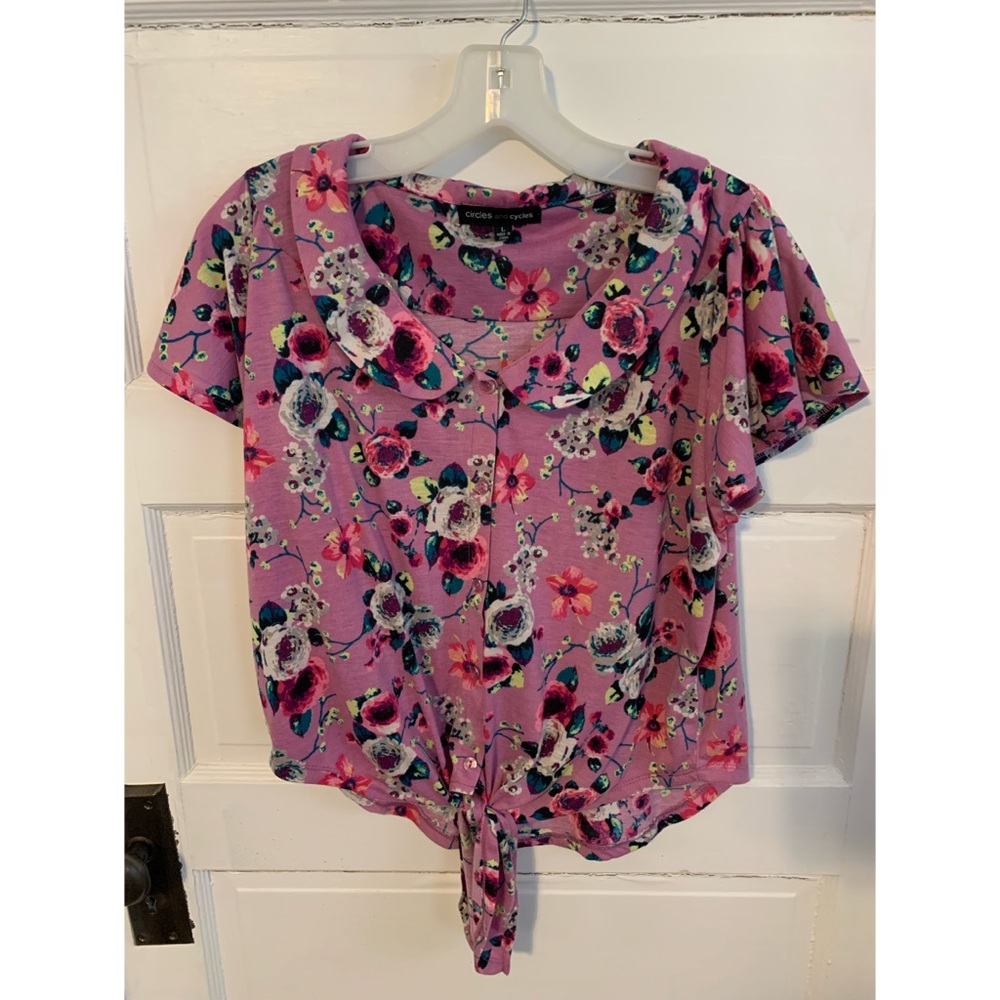 LIKE NEW Circles and Cycles Tie Button-Down sz. L